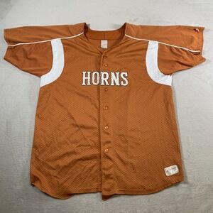 Texas Longhorns Jersey Mens XL Orange Baseball USA Made #19 College‎ Vintage 90s
